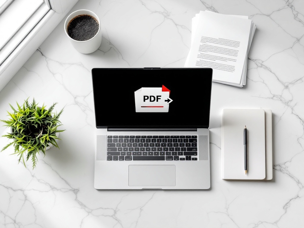 Stack of documents on a laptop — PDF compression guide