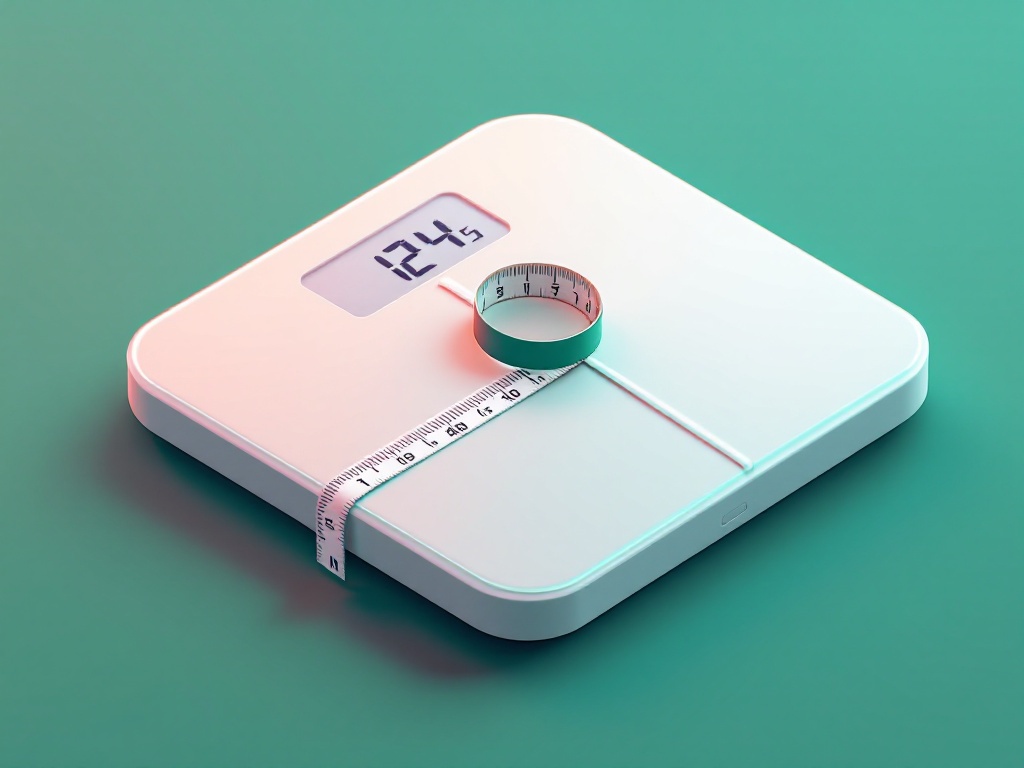 Digital bathroom scale with measuring tape for calculating BMI