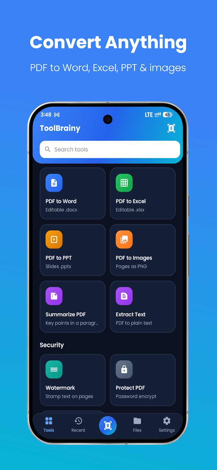 ToolBrainy Android app screenshot
