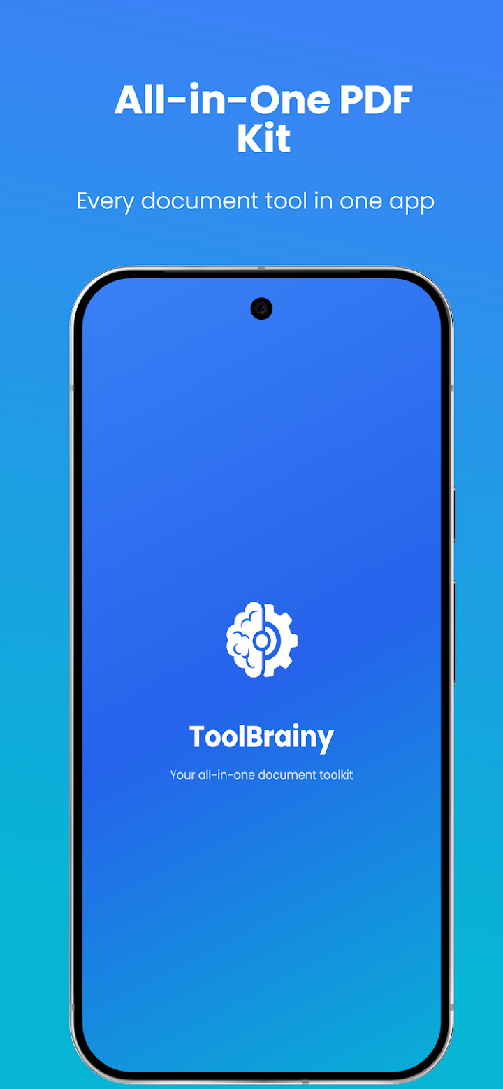ToolBrainy app home screen on an Android phone